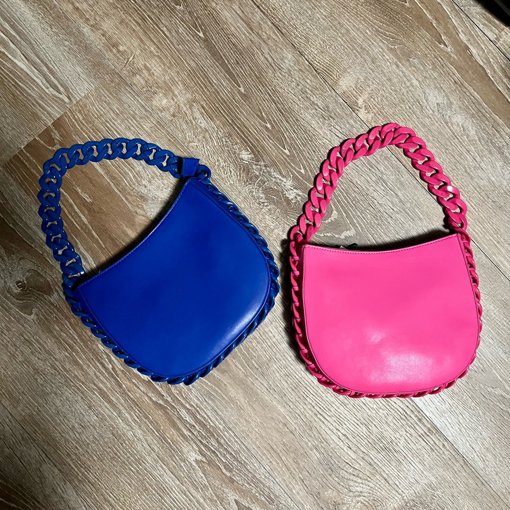 Chic Chain Strap Shoulder Bags - Blue and Pink